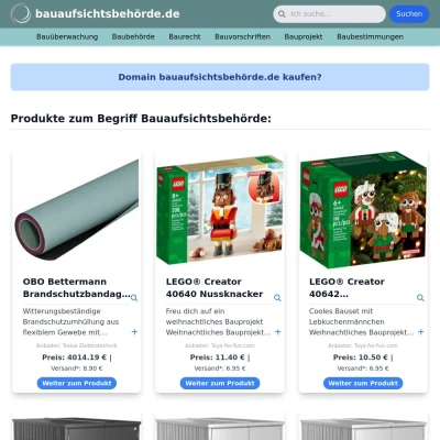 Screenshot bauaufsichtsbehörde.de