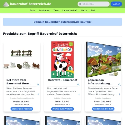 Screenshot bauernhof-österreich.de