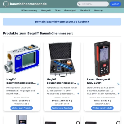 Screenshot baumhöhenmesser.de