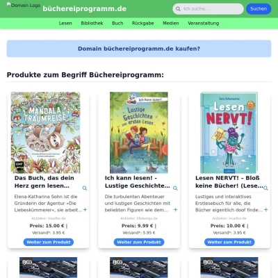 Screenshot büchereiprogramm.de