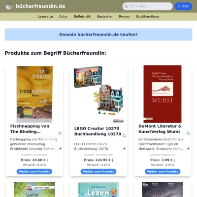 Screenshot bücherfreundin.de