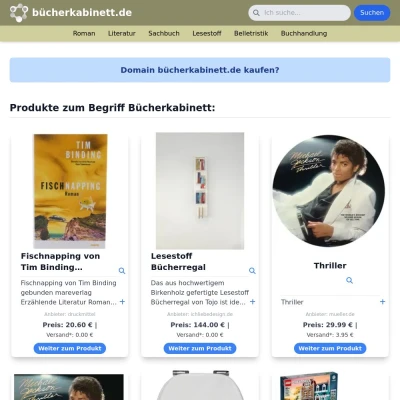 Screenshot bücherkabinett.de