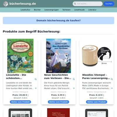 Screenshot bücherlesung.de