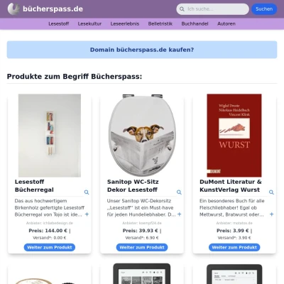 Screenshot bücherspass.de