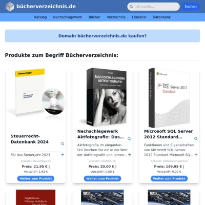 Screenshot bücherverzeichnis.de