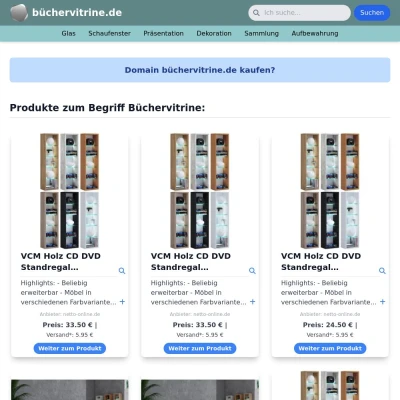 Screenshot büchervitrine.de