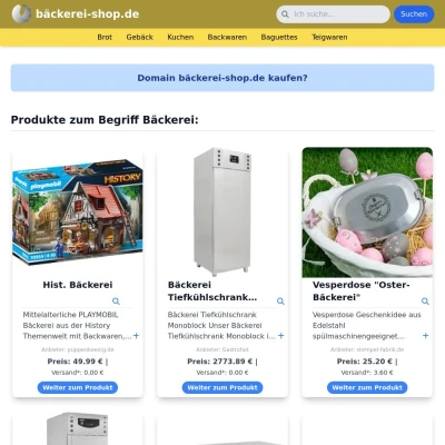 Screenshot bäckerei-shop.de