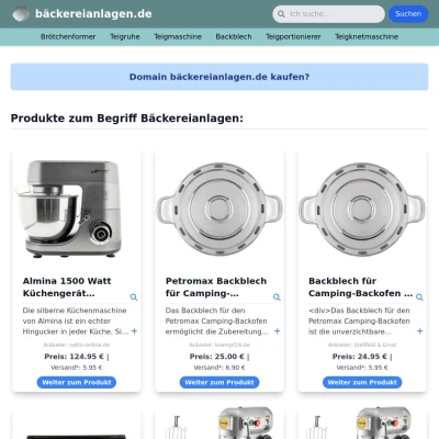 Screenshot bäckereianlagen.de