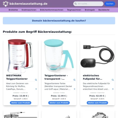 Screenshot bäckereiausstattung.de