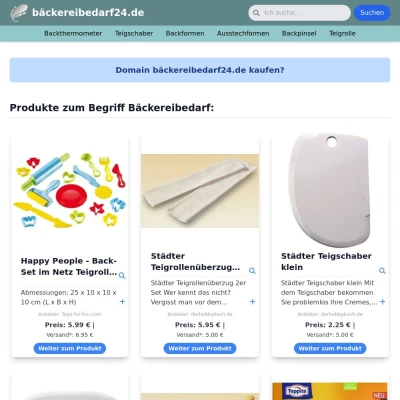 Screenshot bäckereibedarf24.de