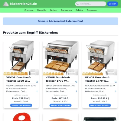 Screenshot bäckereien24.de