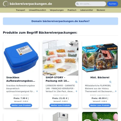 Screenshot bäckereiverpackungen.de