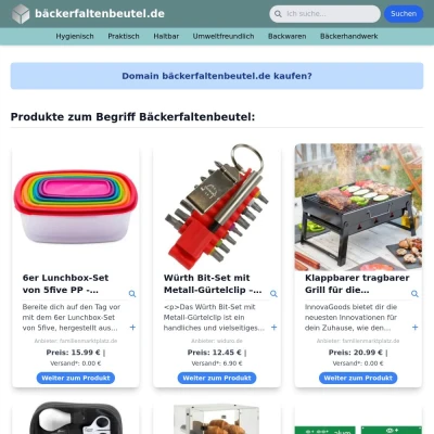 Screenshot bäckerfaltenbeutel.de