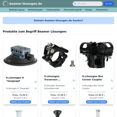 Screenshot beamer-lösungen.de