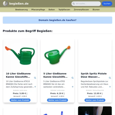 Screenshot begießen.de