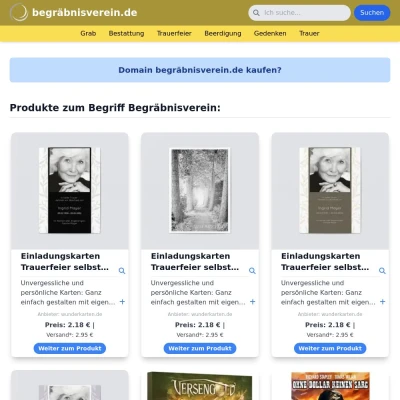 Screenshot begräbnisverein.de