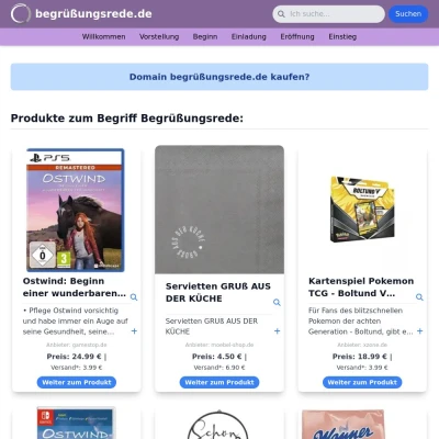 Screenshot begrüßungsrede.de