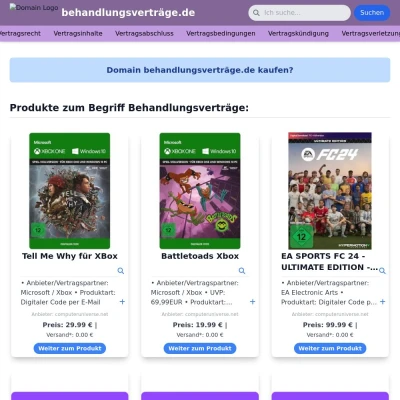 Screenshot behandlungsverträge.de