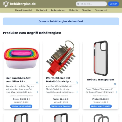 Screenshot behälterglas.de