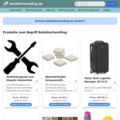 Screenshot behälterhandling.de