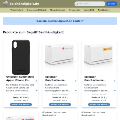 Screenshot beidhändigkeit.de