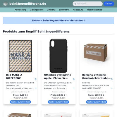 Screenshot beinlängendifferenz.de