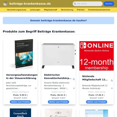 Screenshot beiträge-krankenkasse.de