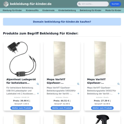 Screenshot bekleidung-für-kinder.de