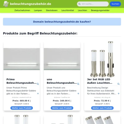 Screenshot beleuchtungszubehör.de