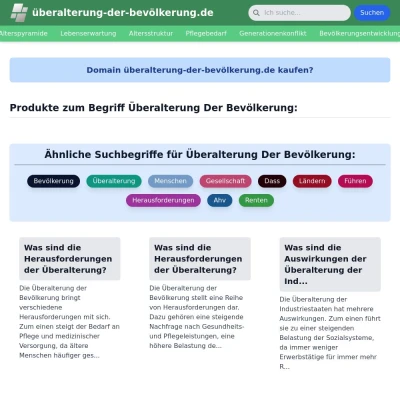 Screenshot überalterung-der-bevölkerung.de