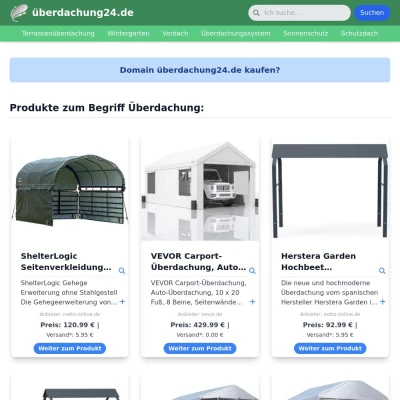 Screenshot überdachung24.de