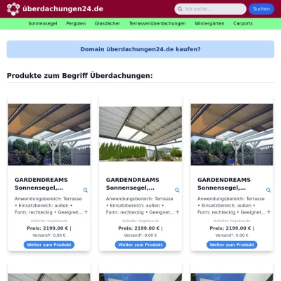 Screenshot überdachungen24.de