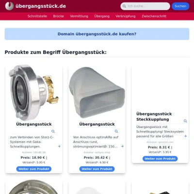 Screenshot übergangsstück.de