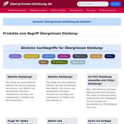 Screenshot übergrössen-kleidung.de