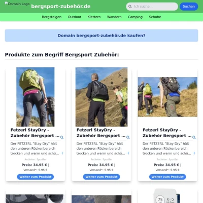 Screenshot bergsport-zubehör.de