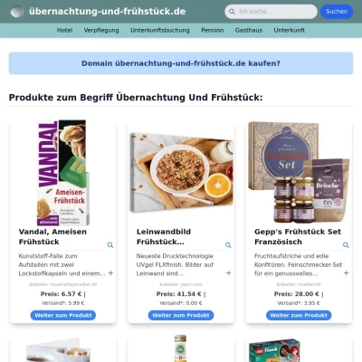 Screenshot übernachtung-und-frühstück.de