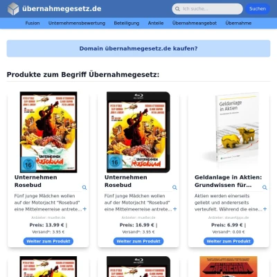 Screenshot übernahmegesetz.de