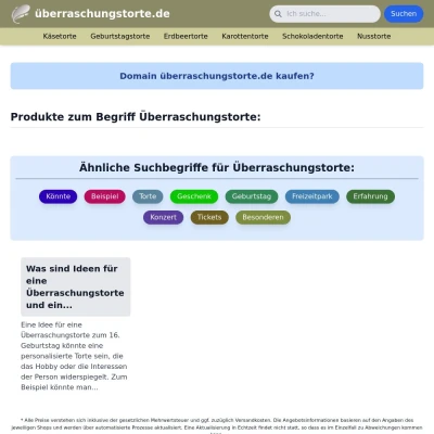 Screenshot überraschungstorte.de