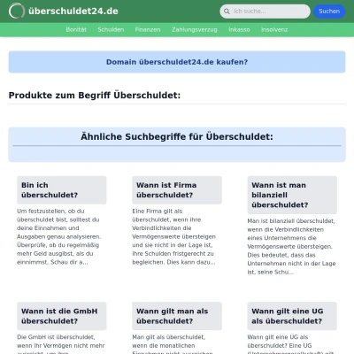 Screenshot überschuldet24.de