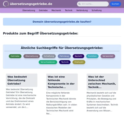 Screenshot übersetzungsgetriebe.de