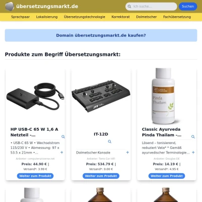 Screenshot übersetzungsmarkt.de