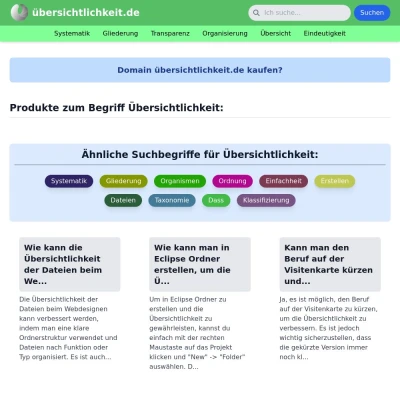 Screenshot übersichtlichkeit.de