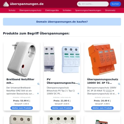 Screenshot überspannungen.de