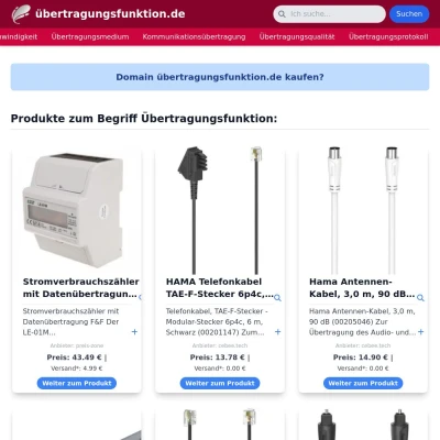 Screenshot übertragungsfunktion.de