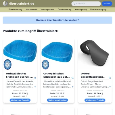 Screenshot übertrainiert.de