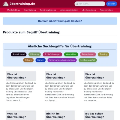 Screenshot übertraining.de