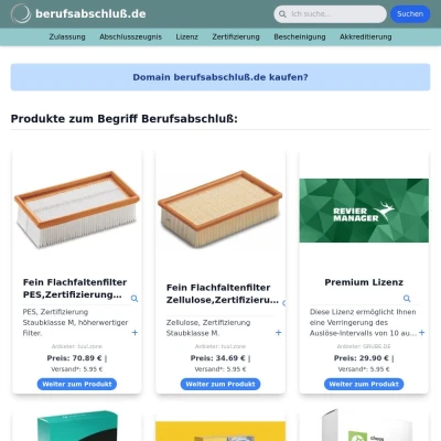 Screenshot berufsabschluß.de