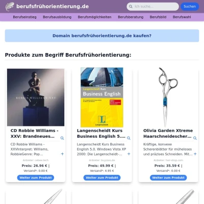 Screenshot berufsfrühorientierung.de