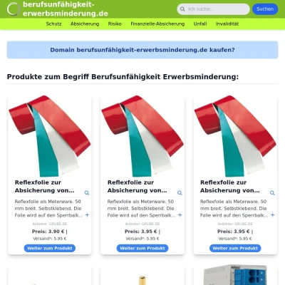 Screenshot berufsunfähigkeit-erwerbsminderung.de