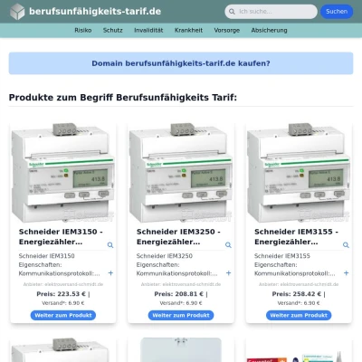 Screenshot berufsunfähigkeits-tarif.de